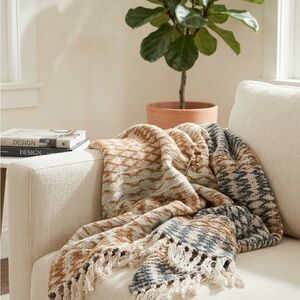 🤍💙 SUPER RARE H.D Buttercup California JAIPUR “Spirit” Woven Throw Blanket  💙🤍